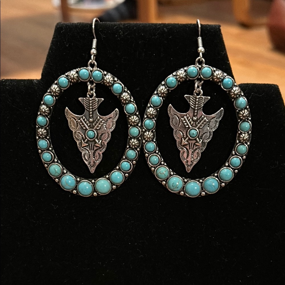 Wildflower Turquoise and Silver Earrings